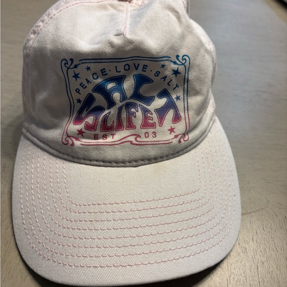 Salt Life White Cap with Blue and Pink Logo - Picture 7 of 8